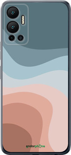 Силиконовый чехол С синими и розовыми волнами в стиле ретро для Infinix Hot 12 - 6532u-2864 изображение 