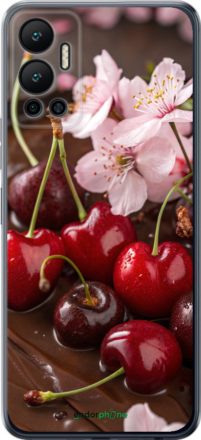 Силіконовий чехол Вишня у шоколаді для Infinix Hot 12 - 6698u-2864 изображение 