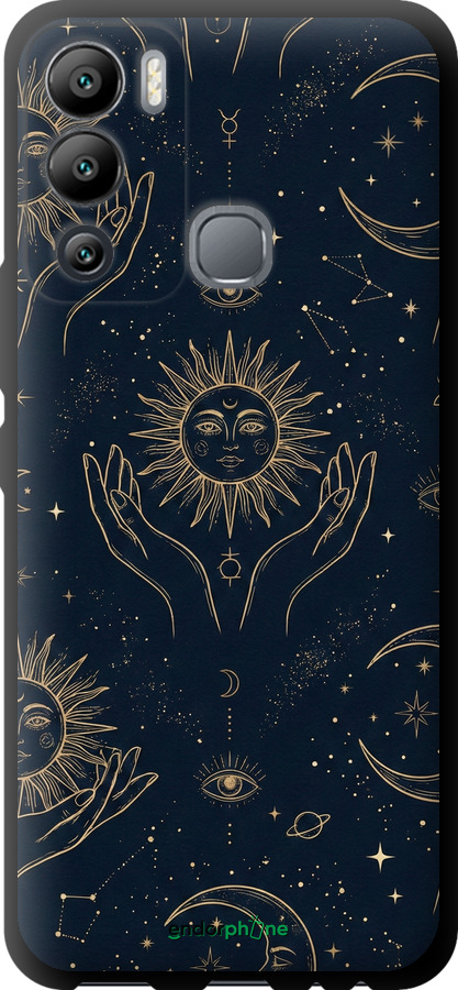 TPU чехол Celestial Harmony: Sun & Moon Gold Mystic Pattern для Infinix Hot 12i - 6778b-2863 изображение 