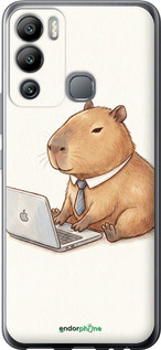 Силиконовый чехол Funny Capybara CEO Working для Infinix Hot 12i - 6777u-2863 изображение 