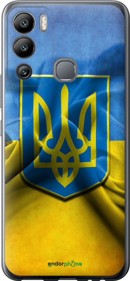 

Силіконовий чохол "Прапор та герб України" для Infinix Hot 12i, Блакитний