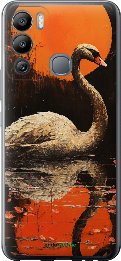 Силиконовый чехол Лебедь для Infinix Hot 12i - 5964u-2863 изображение 