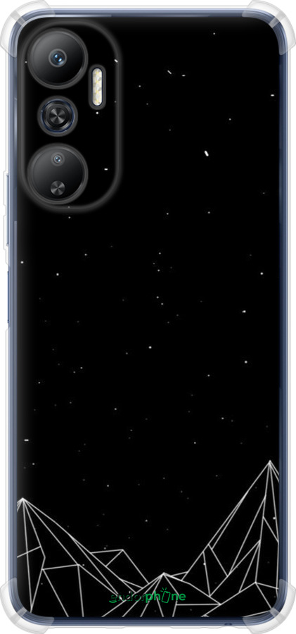 Силикон с усиленными углами чехол Черно белые абстрактные горы для Infinix Hot 20 - 6437sp-2966 изображение 