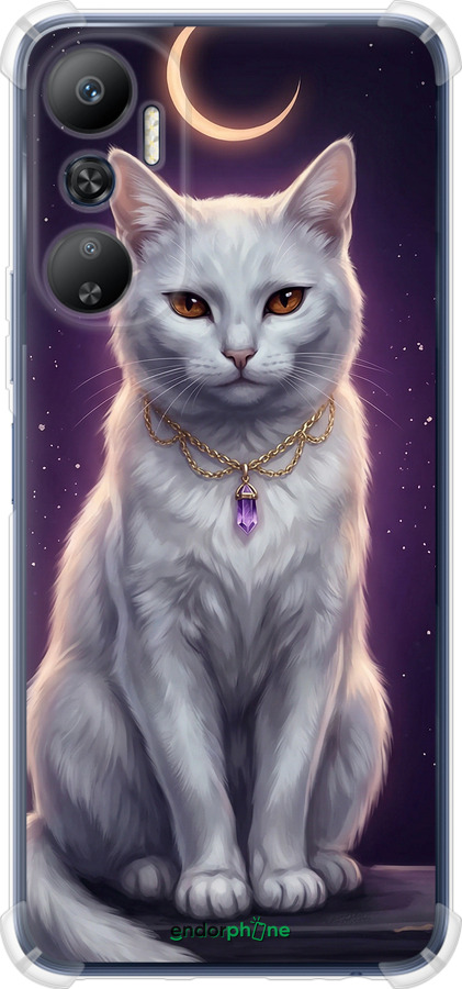 Силіконовий протиударний с посиленими кутами чехол Mystic White Cat Gothic Dark Purple Gold для Infinix Hot 20 - 6805sp-2966 изображение 