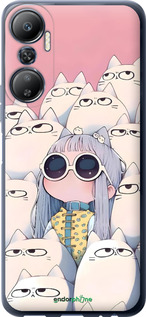 Силиконовый чехол Малышка с котами для Infinix Hot 20 - 6295u-2966 изображение 