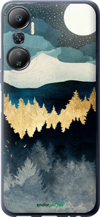 Силиконовый чехол Ночной пейзаж с лесом и горами для Infinix Hot 20 - 6493u-2966 изображение 