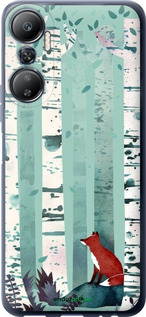 Силиконовый чехол Лис в зелёном лесу для Infinix Hot 20 - 6547u-2966 изображение 