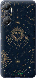 Силиконовый чехол Celestial Harmony: Sun & Moon Gold Mystic Pattern для Infinix Hot 20 - 6778u-2966 изображение 