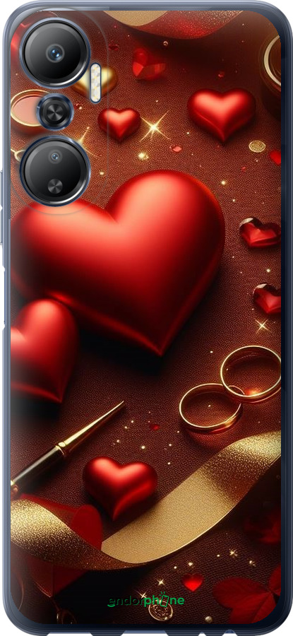 Силіконовий чехол Сердечки v3 для Infinix Hot 20 - 5833u-2966 изображение 