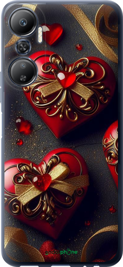 Силіконовий чехол Сердечки v4 для Infinix Hot 20 - 5834u-2966 изображение 