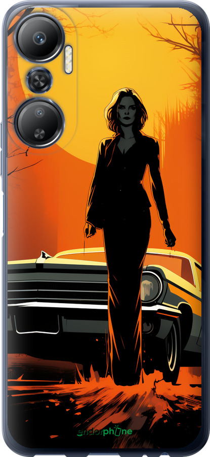 Силиконовый чехол Чехол для телефона Девушка возле автомобиля для Infinix Hot 20 - 5946u-2966 изображение 