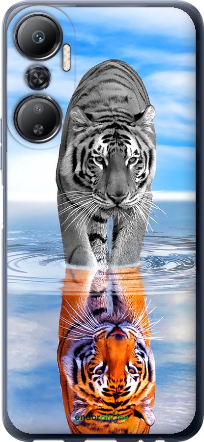 Силиконовый чехол Тигр для Infinix Hot 20 - 6016u-2966 изображение 