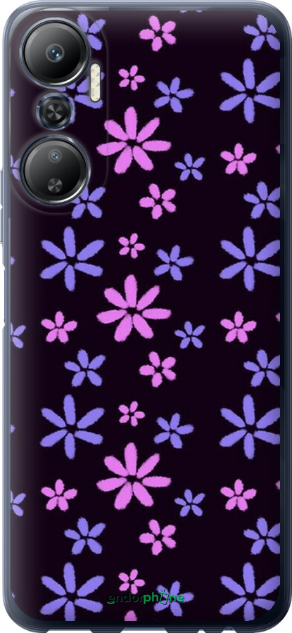 Силиконовый чехол с  цветами для Infinix Hot 20 - 6258u-2966 изображение 