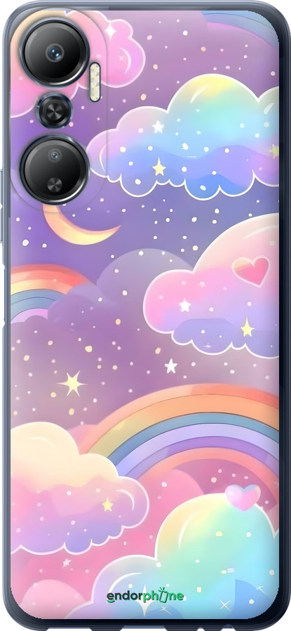 Силиконовый чехол Облака и радуга для Infinix Hot 20 - 6312u-2966 изображение 