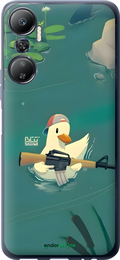 Силіконовий чехол Каченя з автоматом для Infinix Hot 20 - 6356u-2966 изображение 