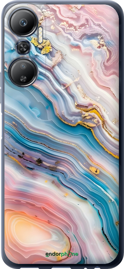 Силиконовый чехол Мрамор красивый для Infinix Hot 20 - 6376u-2966 изображение 
