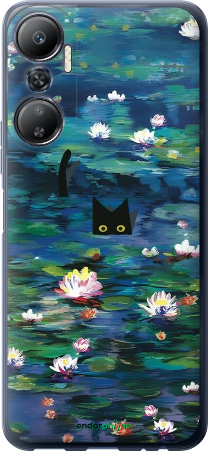 Силиконовый чехол Чехол с изображением водяных лилий Моне и кошек для Infinix Hot 20 - 6399u-2966 изображение 