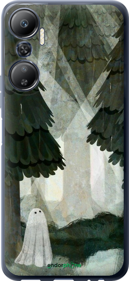 Силиконовый чехол С изображением соснового леса и привидения для Infinix Hot 20 - 6420u-2966 изображение 