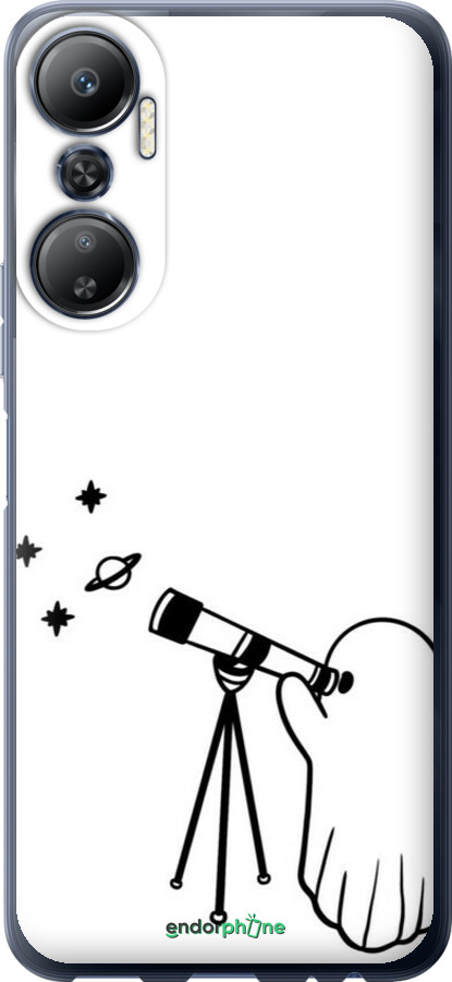 Силиконовый чехол Привидение астроном для Infinix Hot 20 - 6444u-2966 изображение 
