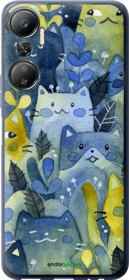 Силиконовый чехол С изображением кошачьего леса для Infinix Hot 20 - 6447u-2966 изображение 
