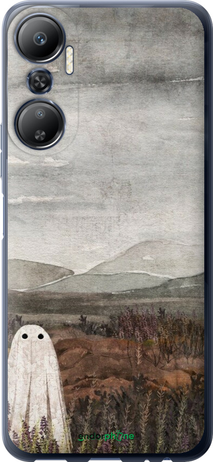 Силиконовый чехол Одинокий призрак на фоне гор для Infinix Hot 20 - 6486u-2966 изображение 