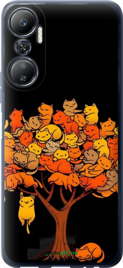 Силіконовий чехол Дерево та котики для Infinix Hot 20 - 6516u-2966 изображение 