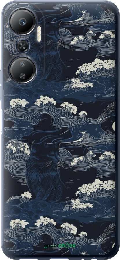 Силиконовый чехол Морская тематика в стиле арт-деко для Infinix Hot 20 - 6520u-2966 изображение 