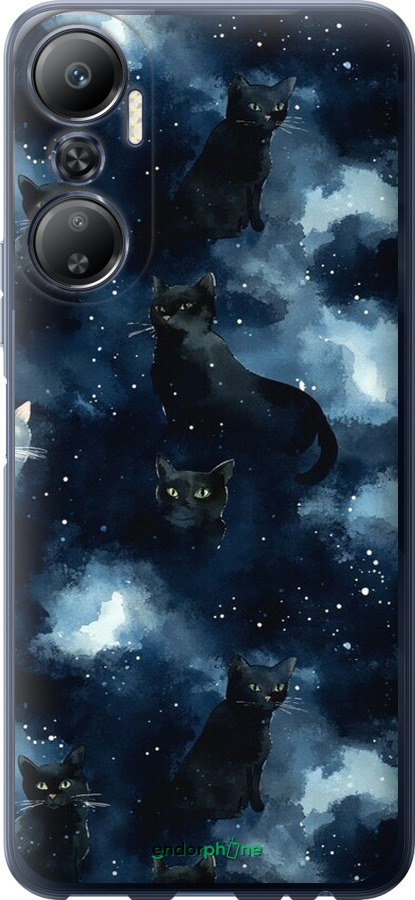 Силіконовий чехол Зображення котиків з темною аквареллю для Infinix Hot 20 - 6521u-2966 изображение 