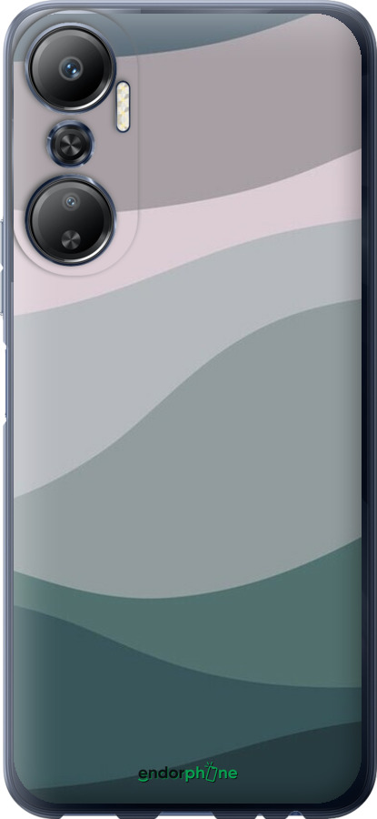 Силіконовий чехол З фіолетовим та бірюзовим ретро-стилем та хвилями для Infinix Hot 20 - 6533u-2966 изображение 