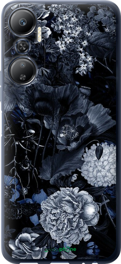 Силиконовый чехол Абстрактный цветочный рисунок в синих тонах для Infinix Hot 20 - 6539u-2966 изображение 
