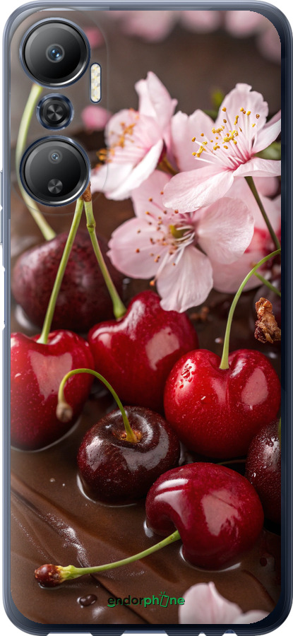 Силіконовий чехол Вишня у шоколаді для Infinix Hot 20 - 6698u-2966 изображение 