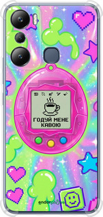 Силіконовий протиударний с посиленими кутами чехол Y2K Aesthetic Retro Pet: Годуй мене кавою для Infinix Hot 20i - 6784sp-2964 изображение 