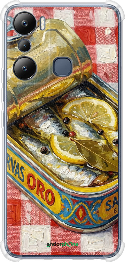 Силикон с усиленными углами чехол Vintage Sardine Tin Phone для Infinix Hot 20i - 6772sp-2964 изображение 