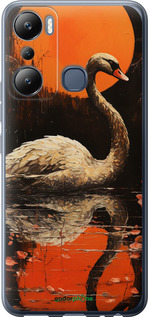 Силиконовый чехол Лебедь для Infinix Hot 20i - 5964u-2964 изображение 