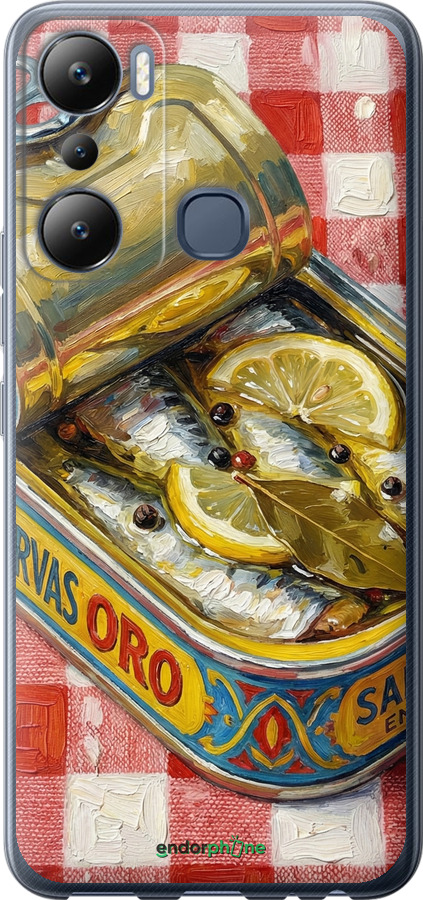 Силиконовый чехол Vintage Sardine Tin Phone для Infinix Hot 20i - 6772u-2964 изображение 