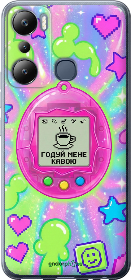 Силиконовый чехол Y2K Aesthetic Retro Pet: Годуй мене кавою для Infinix Hot 20i - 6784u-2964 изображение 