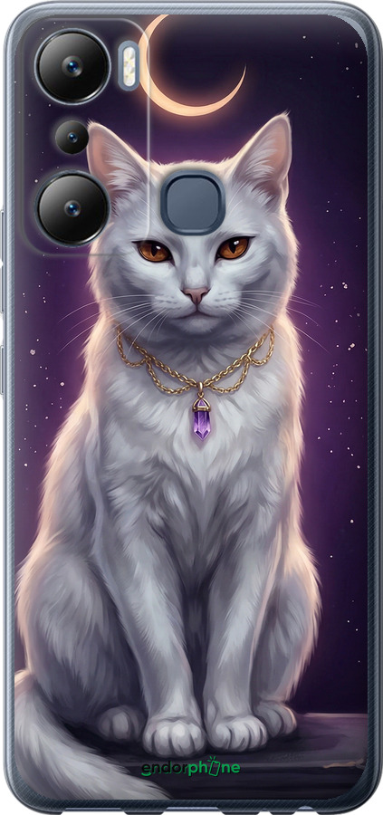 Силіконовий чехол Mystic White Cat Gothic Dark Purple Gold для Infinix Hot 20i - 6805u-2964 изображение 