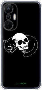 Силикон с усиленными углами чехол С изображением кота и черепа для Infinix Hot 20s - 6491sp-2965 изображение 