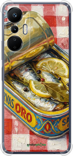 Силикон с усиленными углами чехол 'Vintage Sardine Tin Phone' для Infinix Hot 20s изображение 3