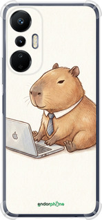 Силикон с усиленными углами чехол 'Funny Capybara CEO Working' для Infinix Hot 20s изображение 1