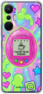 Силіконовий протиударний с посиленими кутами чохол 'Y2K Aesthetic Retro Pet: Годуй мене кавою' для Infinix Hot 20s зображення 3