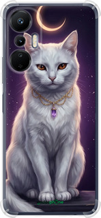 Силикон с усиленными углами чехол Mystic White Cat Gothic Dark Purple Gold для Infinix Hot 20s - 6805sp-2965 изображение 