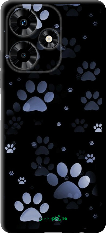 TPU чехол С синими отпечатками лап для Infinix Hot 30 - 6441b-3046 изображение 