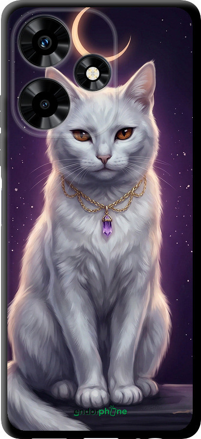 TPU чехол Mystic White Cat Gothic Dark Purple Gold для Infinix Hot 30 - 6805b-3046 изображение 