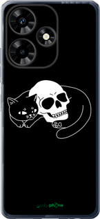 Силиконовый чехол С изображением кота и черепа для Infinix Hot 30 - 6491u-3046 изображение 