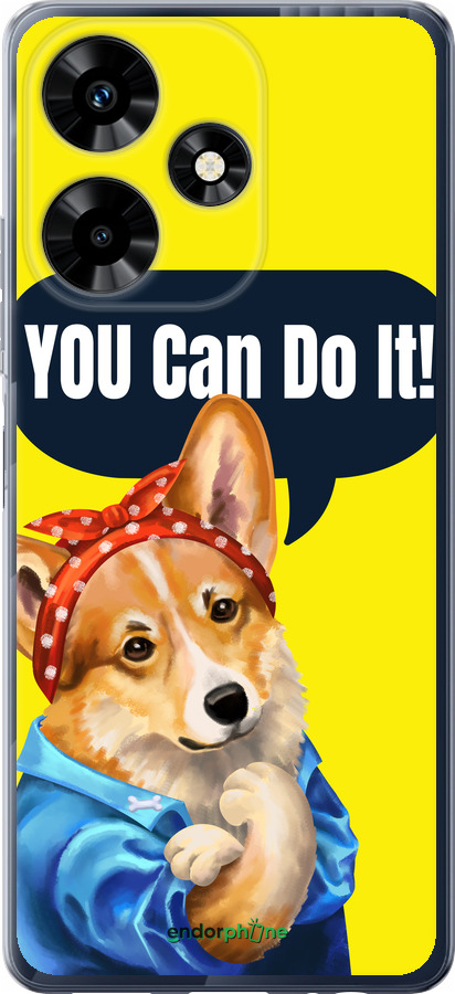 Силиконовый чехол чехол с корги You Can Do It для Infinix Hot 30 - 6184u-3046 изображение 