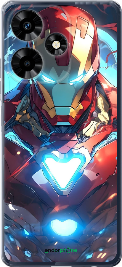 Силиконовый чехол Железный человек для Infinix Hot 30 - 6372u-3046 изображение 