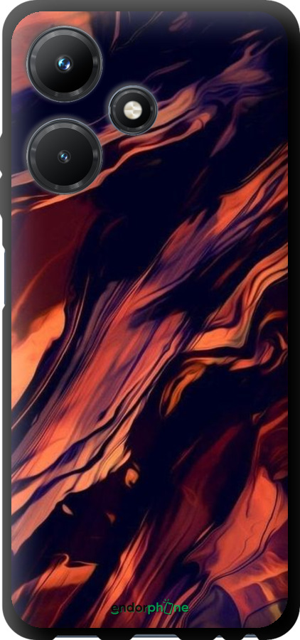 TPU чехол Черно-оранжевая абстракция для Infinix Hot 30i - 5340b-3045 изображение 