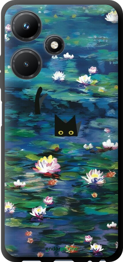 TPU чехол Чохол із зображенням водяних лілій Моне та кішок для Infinix Hot 30i - 6399b-3045 изображение 