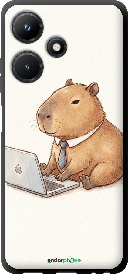TPU чехол Funny Capybara CEO Working для Infinix Hot 30i - 6777b-3045 изображение 